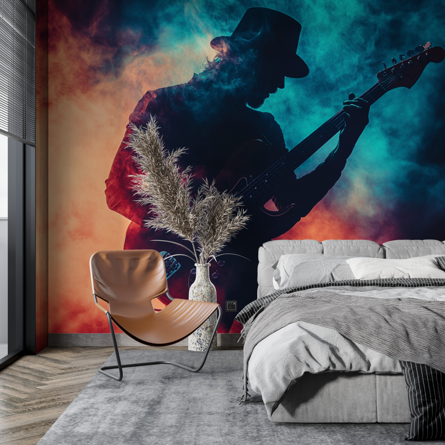 Gitarren-Hintergrundbild Let's Rock | Wandbilder