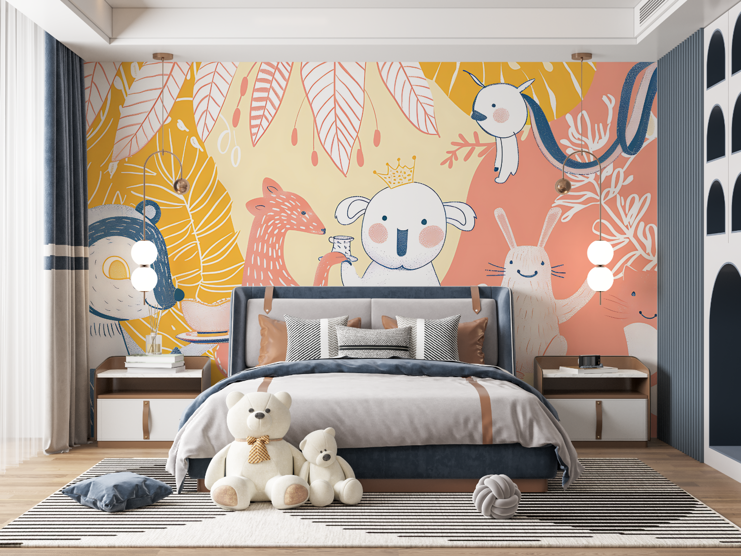 Trendy Kids Animal Wallpaper | Murals Wallpaper