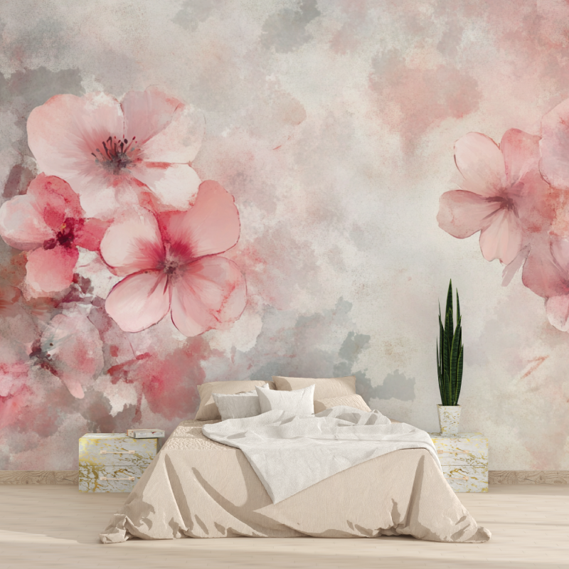 Watercolor Abstract Blurry Flower Wallpaper | Murals Wallpaper