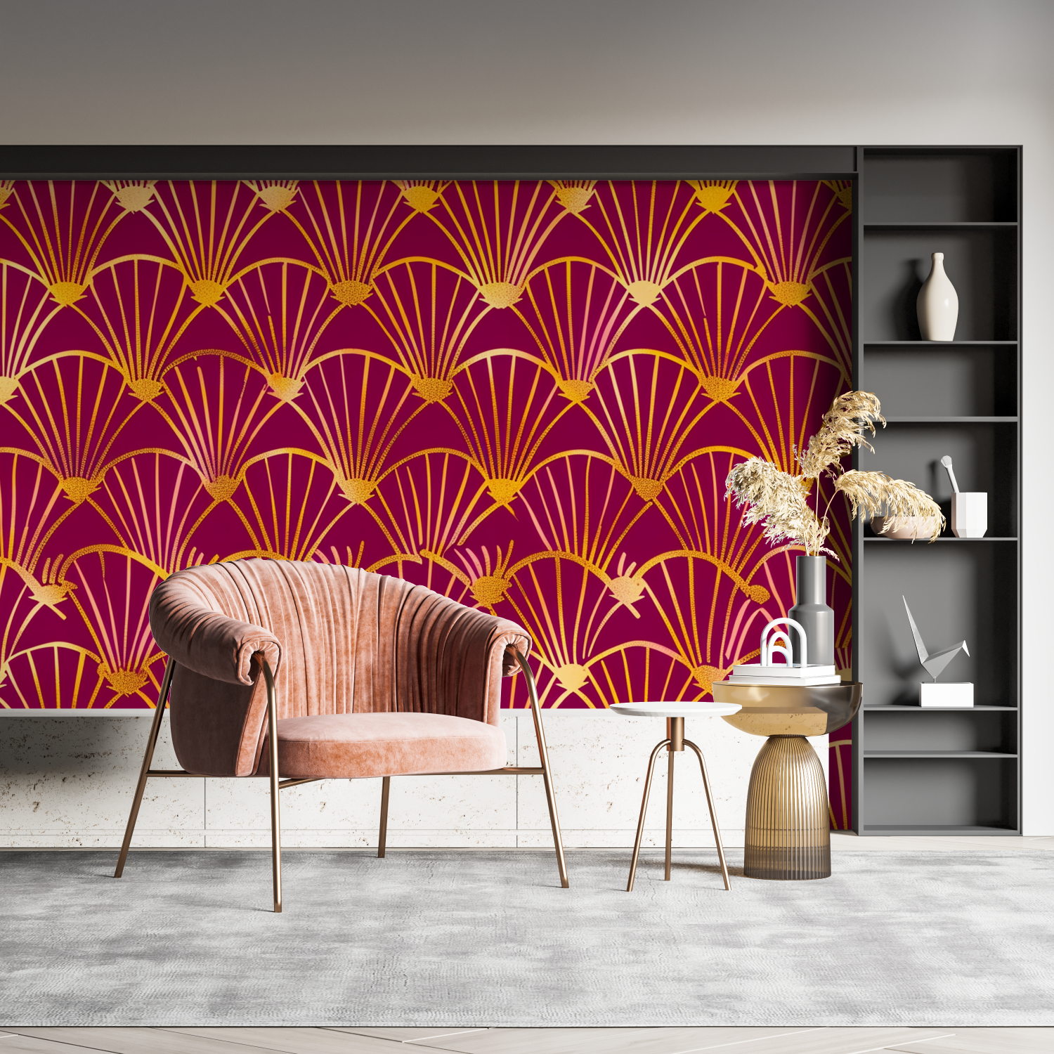Red Gold Pattern Wallpaper | Murals Wallpaper