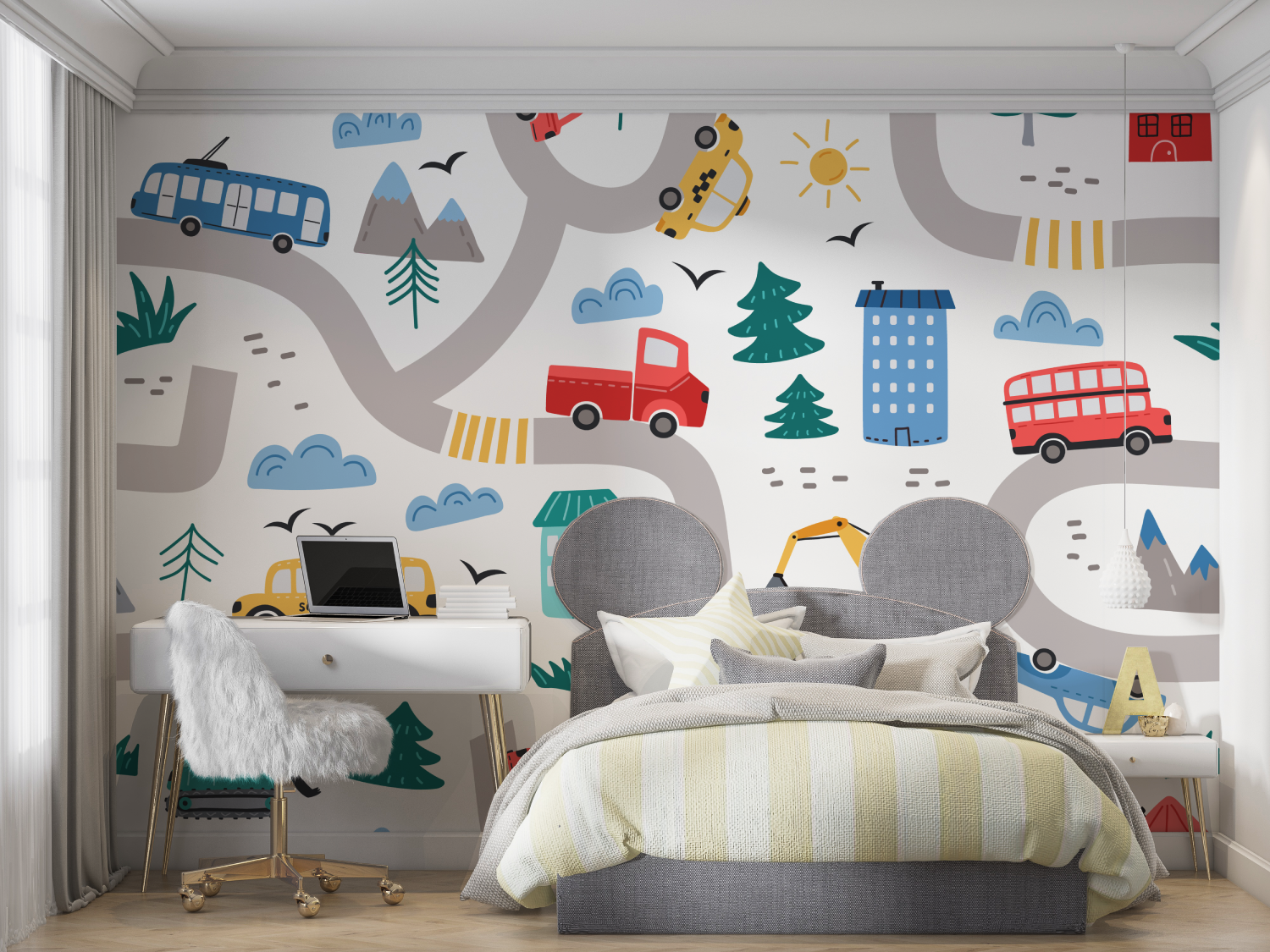 Kinderauto-Tapetenposter | Wandtapeten