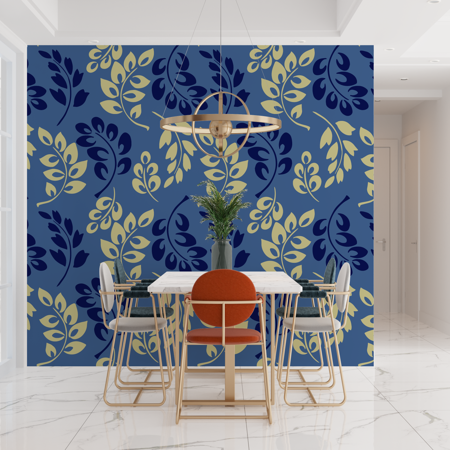Blaue Mustertapete | Murals Wallpaper