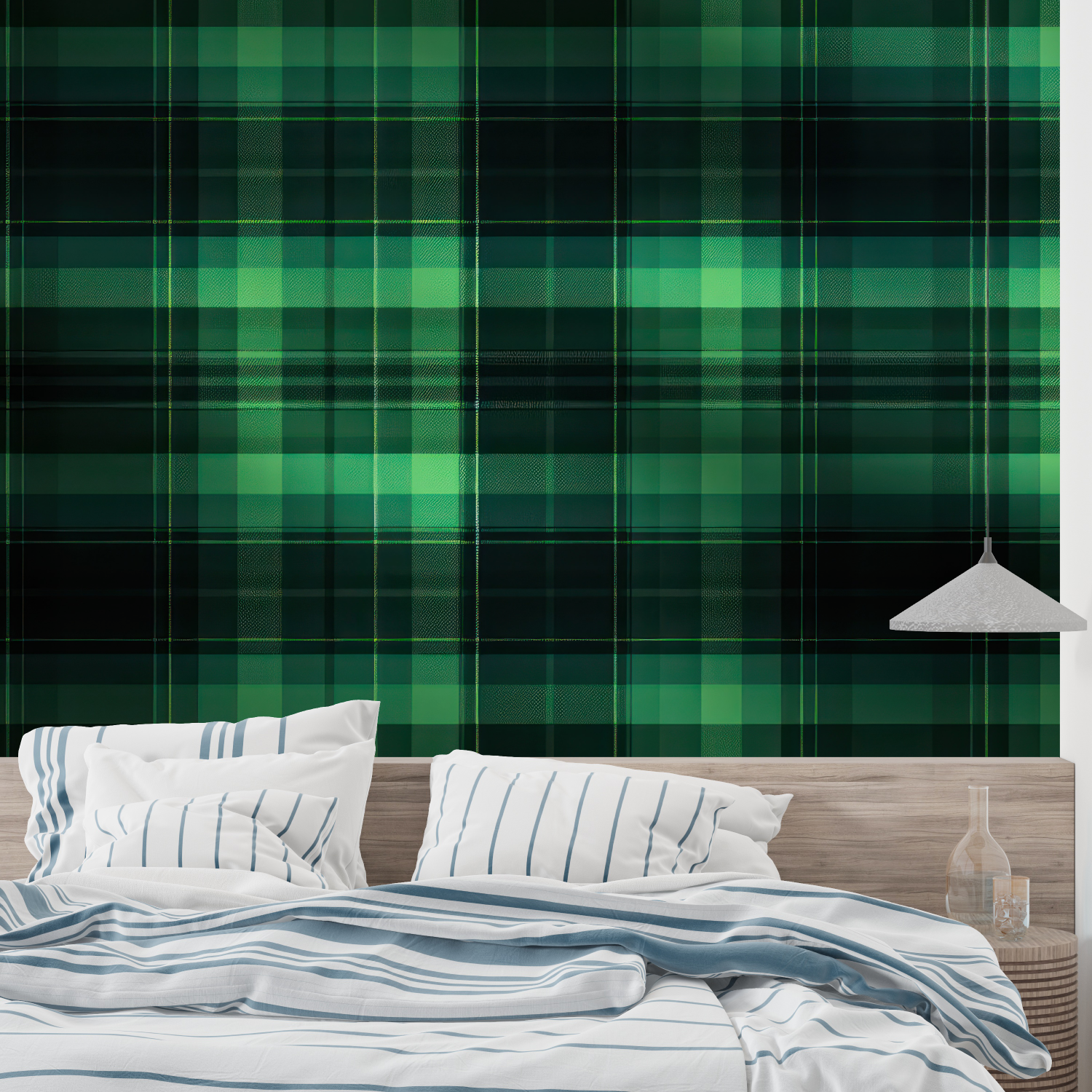 Tapete Tartan Grün – Merlin Leroy