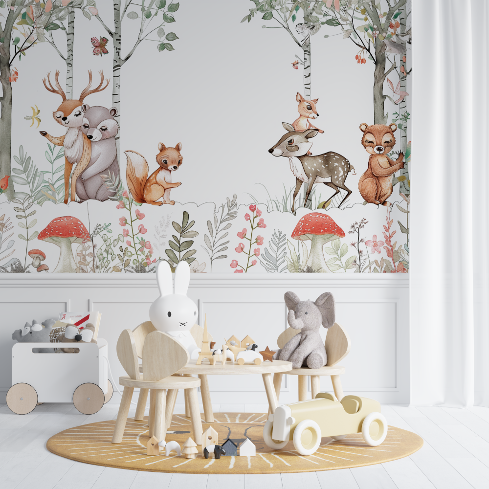 Papier peint foret enchante bebe chambre de bebe