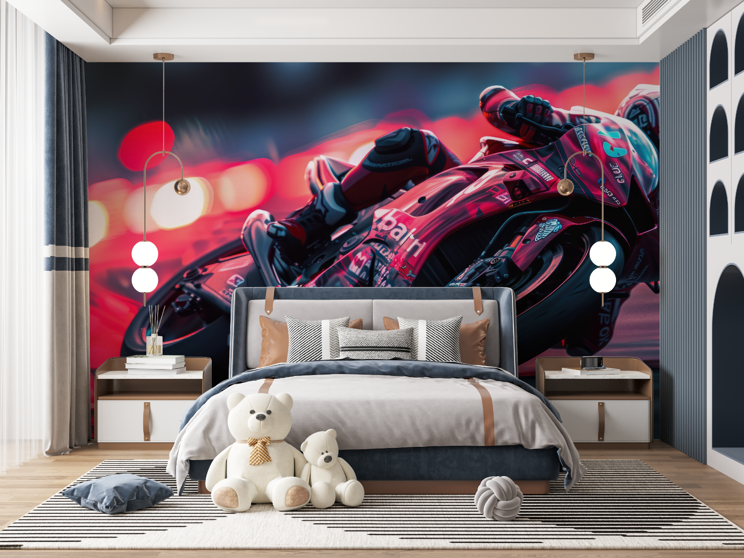 Moto GP Night Wallpaper | Murals Wallpaper