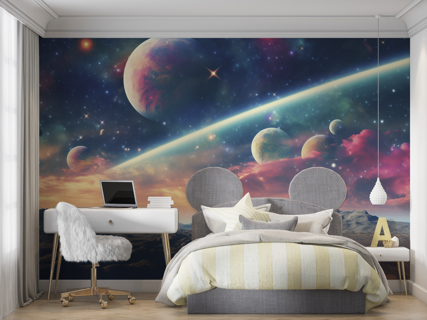 Nebula and Planets Wallpaper | Murals Wallpaper