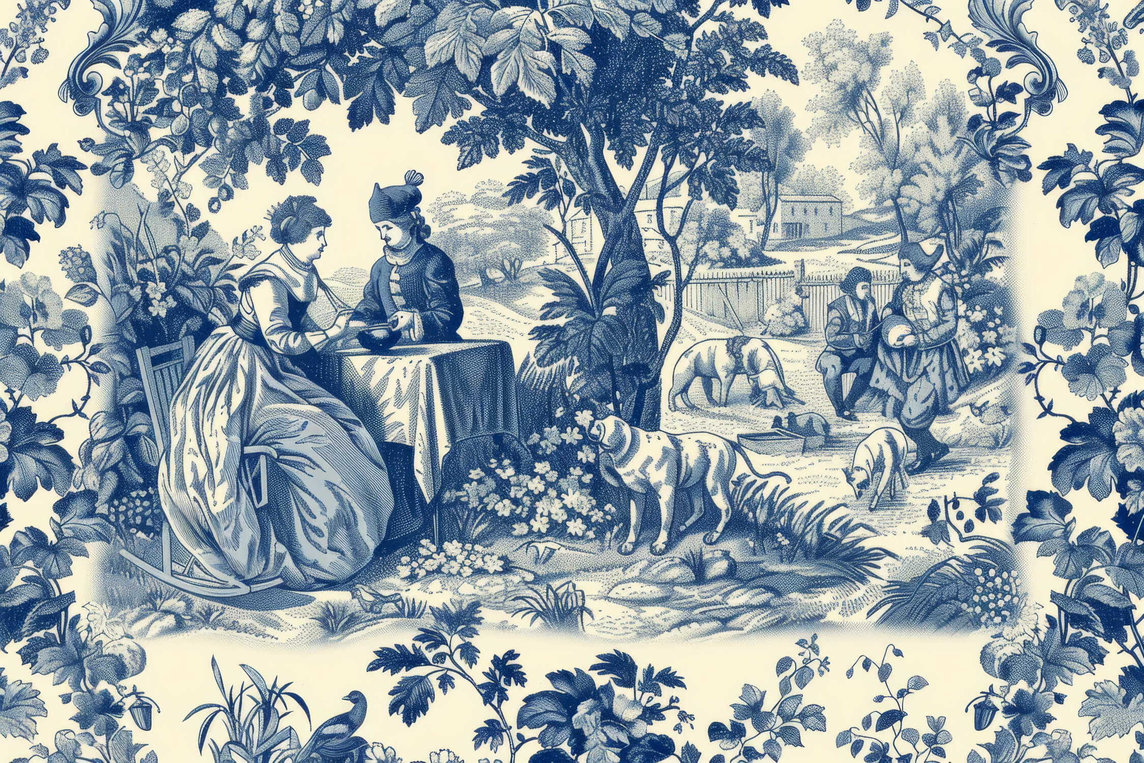 Antique Toile de Jouy Wallpaper | Murals Wallpaper