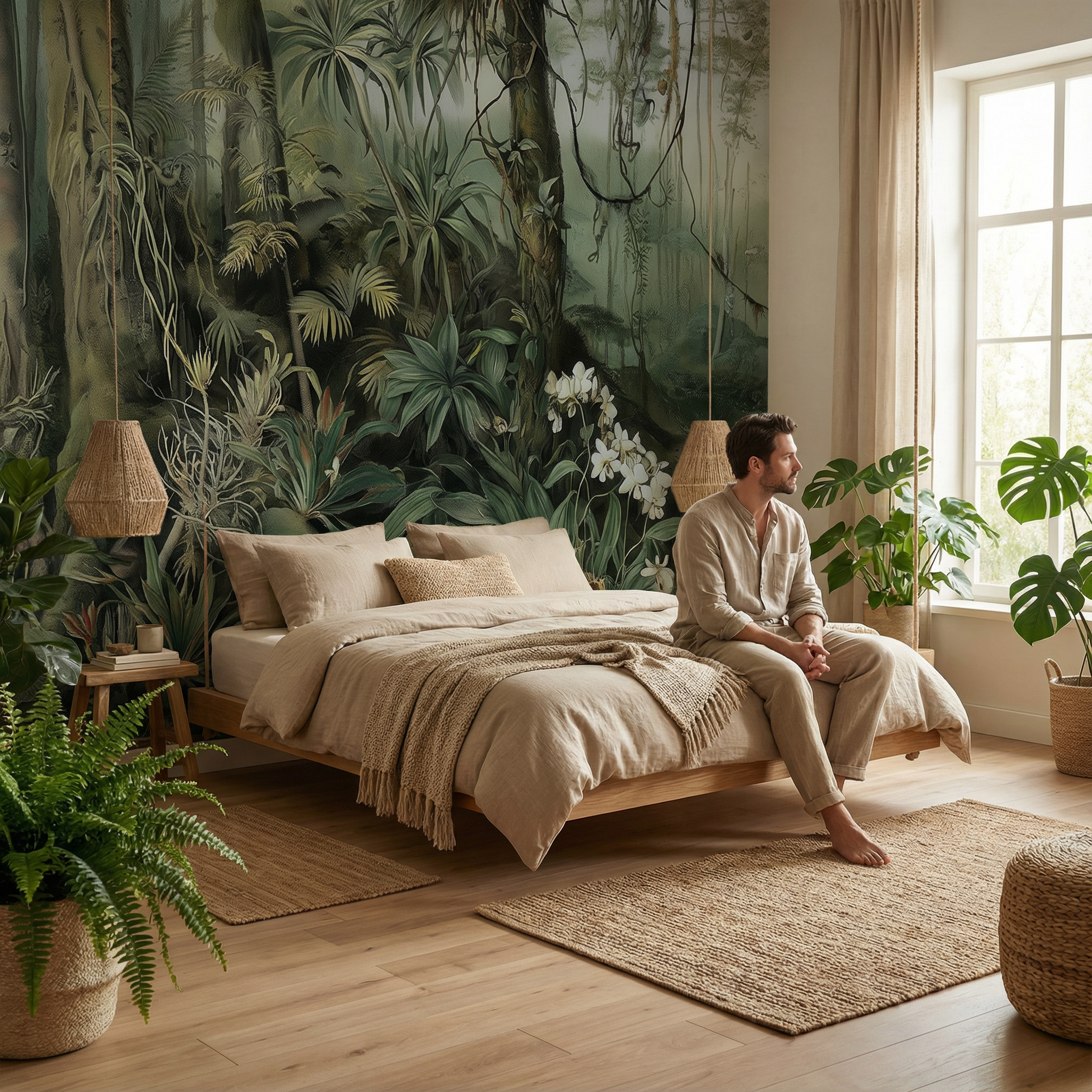 Emerald Deep Jungle Mural Wallpaper