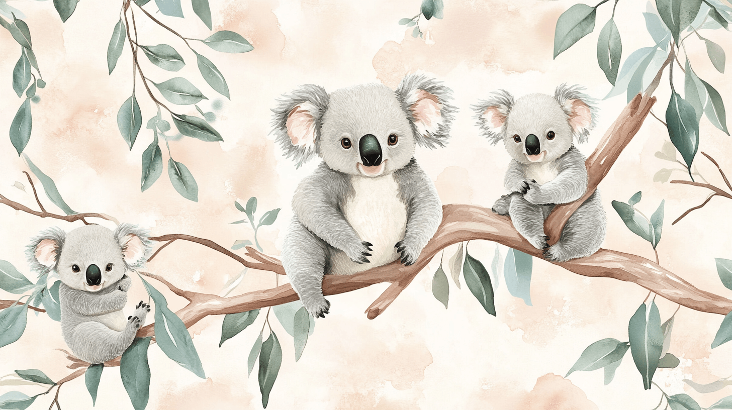 Koala and Morning Dew Wallpaper | Murals Wallpaper