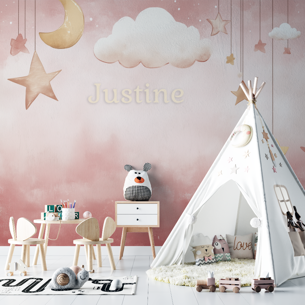 Rosa Vornamens-Tapete | Walls Mural