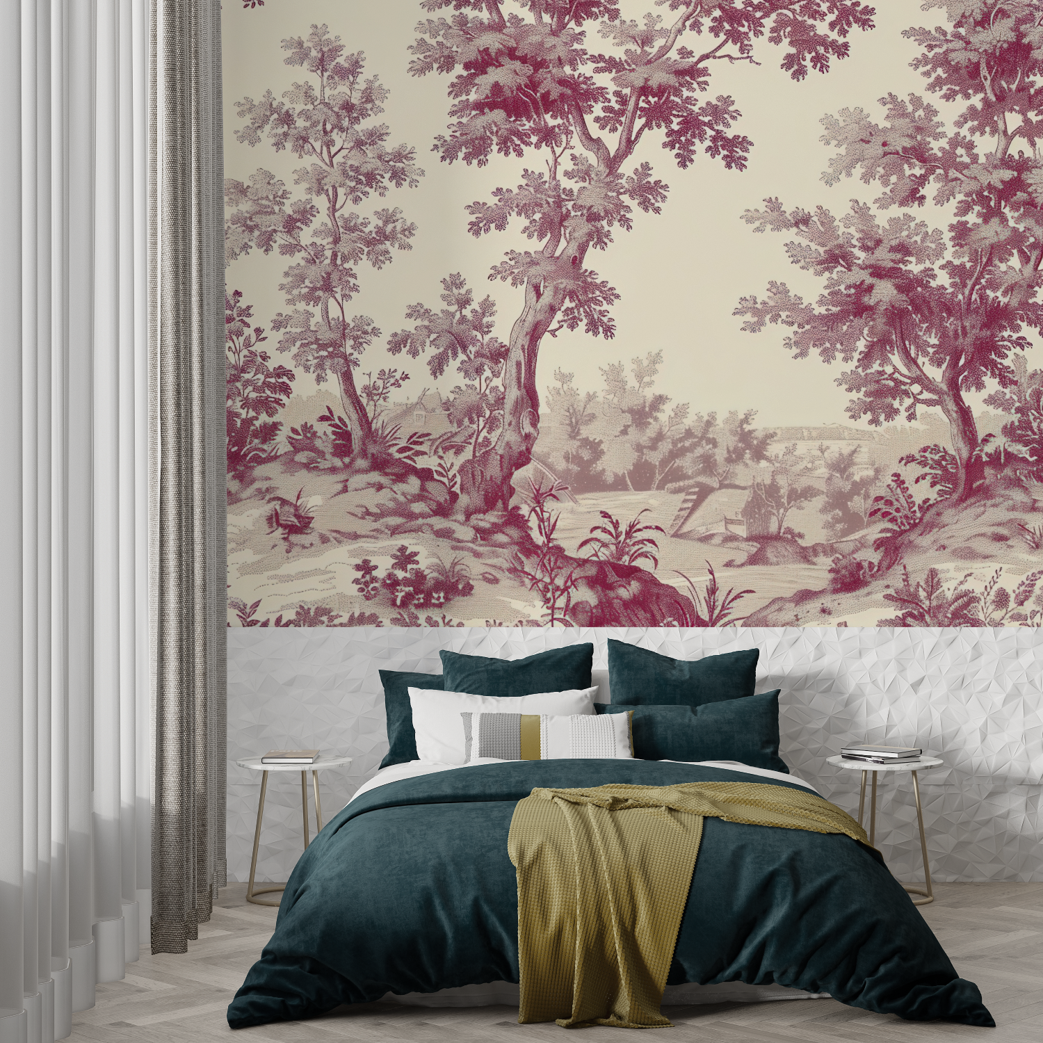 Vintage Landscape Toile Wallpaper | Murals Wallpaper