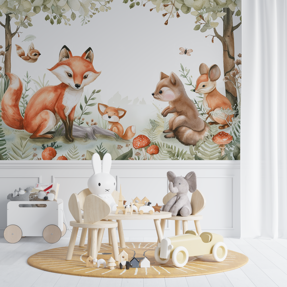 Fox and Jungle Animals Wallpaper | Murals Wallpaper