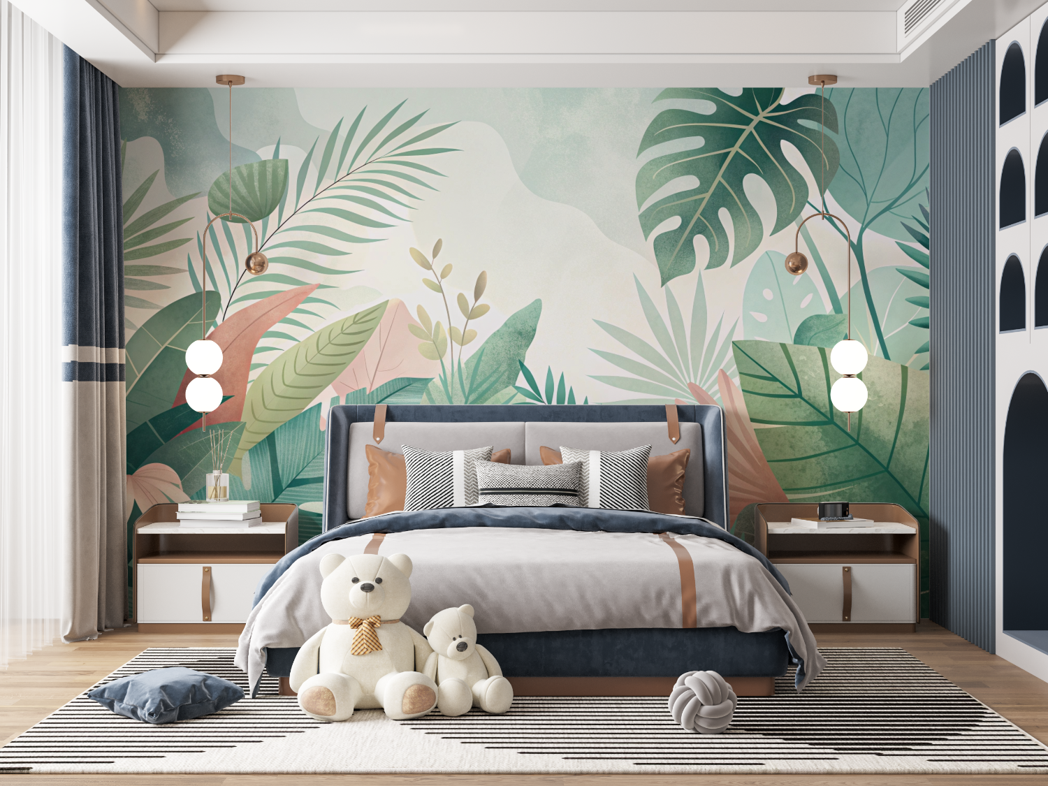 Aqua Green Wallpaper for Kids | Murals Wallpaper