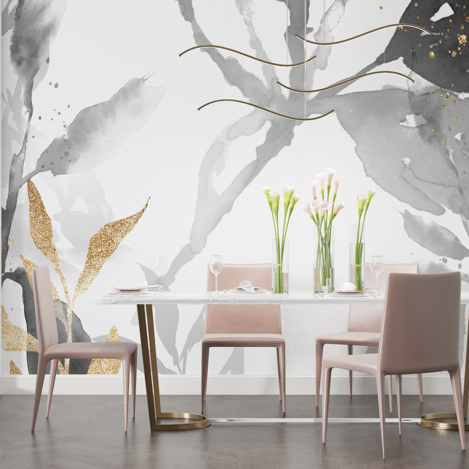 Gray and Gold Wallpaper | Murals Wallpaper