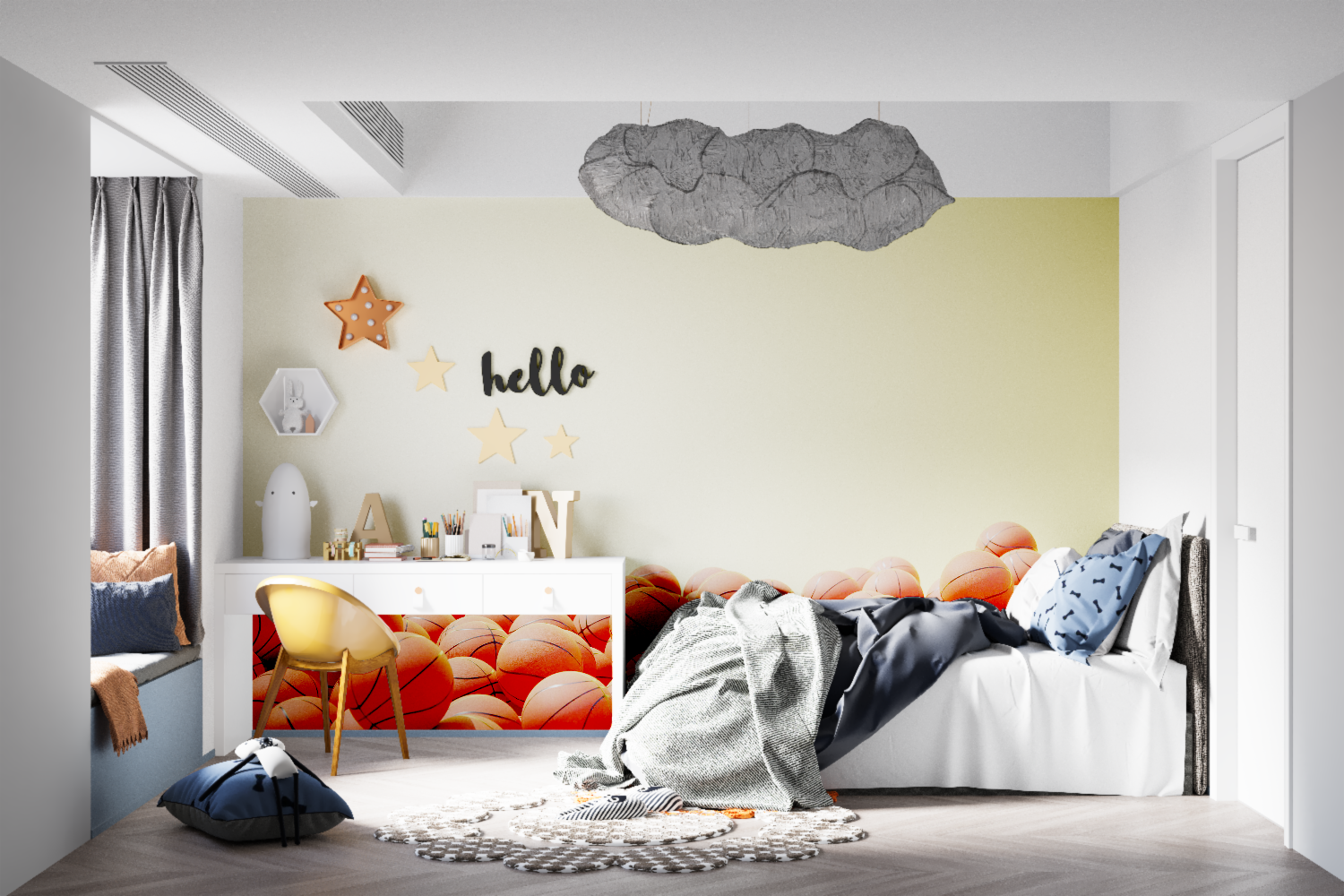Teen Boy Basketball Room Paper | Murals Wallpaper