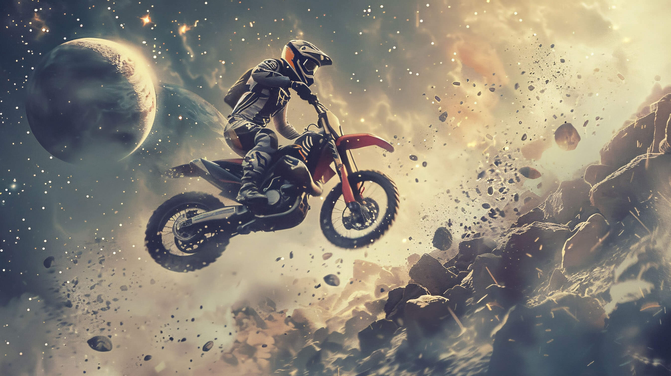 Tapetenpapier Motorradkurs