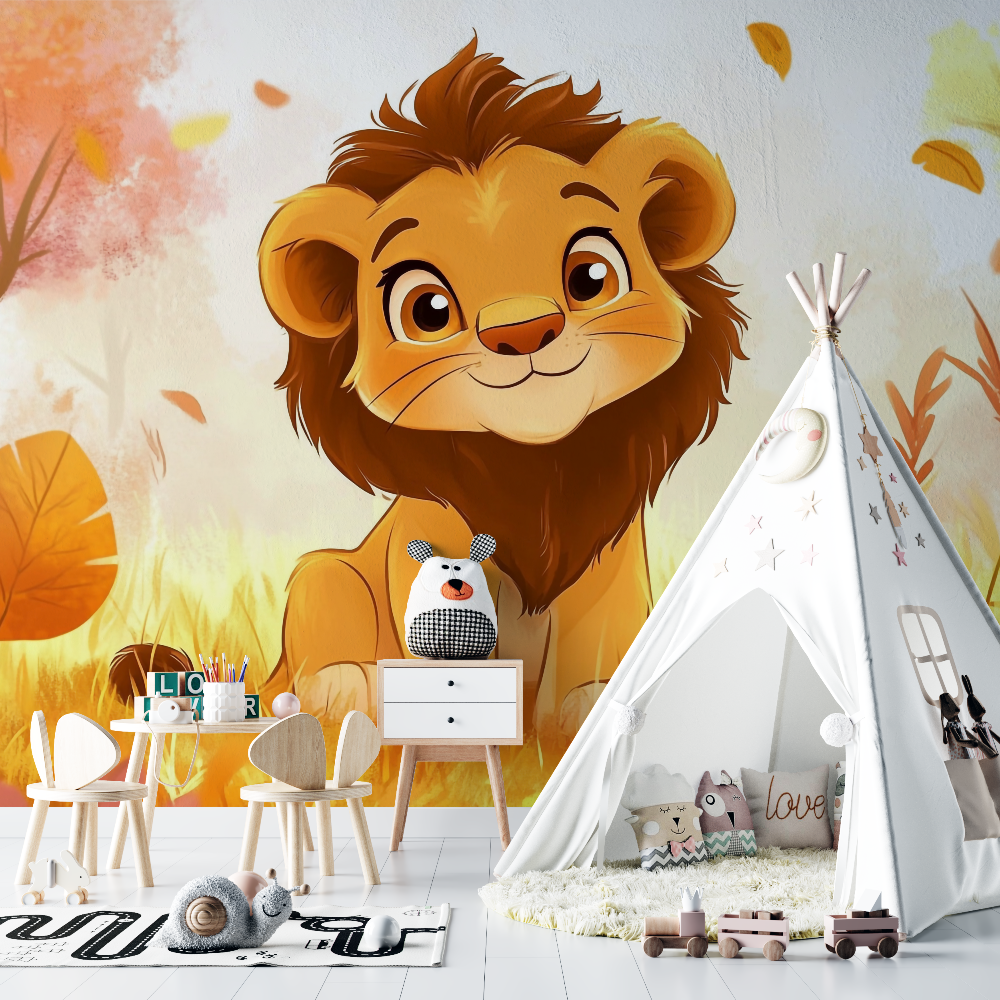 Lion Cub Cartoon Wallpaper | Murals Wallpaper
