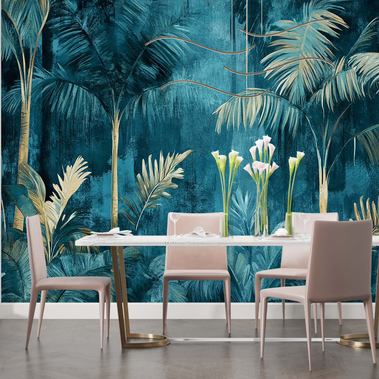 Papier Peint Avec Du Bleu Canard – Zimmer für Erwachsene