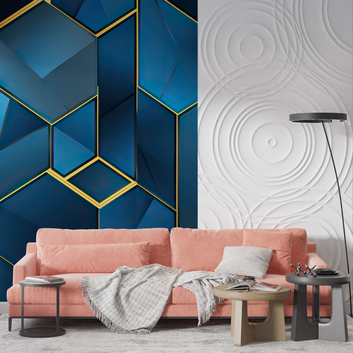 Blue Geometric Wallpaper | Murals Wallpaper