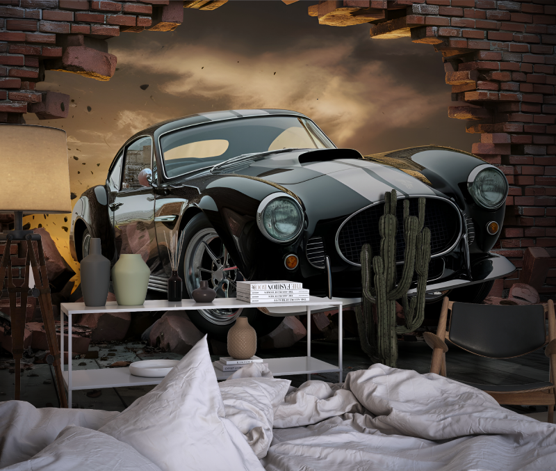 Papier-peint-voiture-ado-noir-chambre-dado1