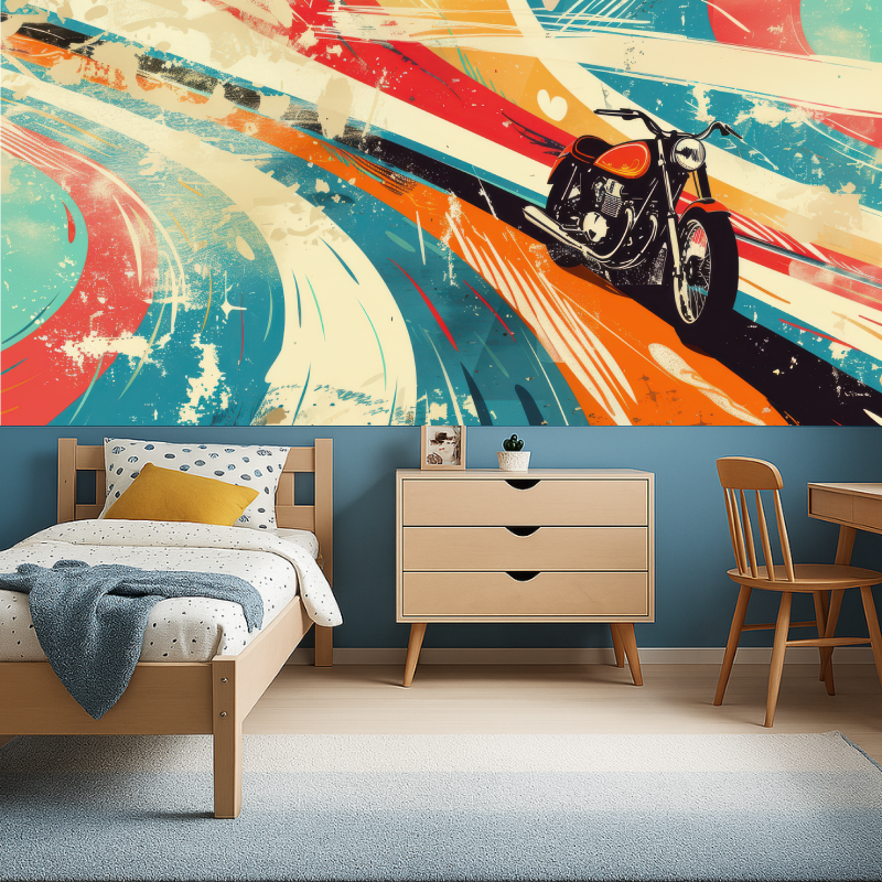 Vintage Motorcycle Graffiti Wallpaper | Murals Wallpaper
