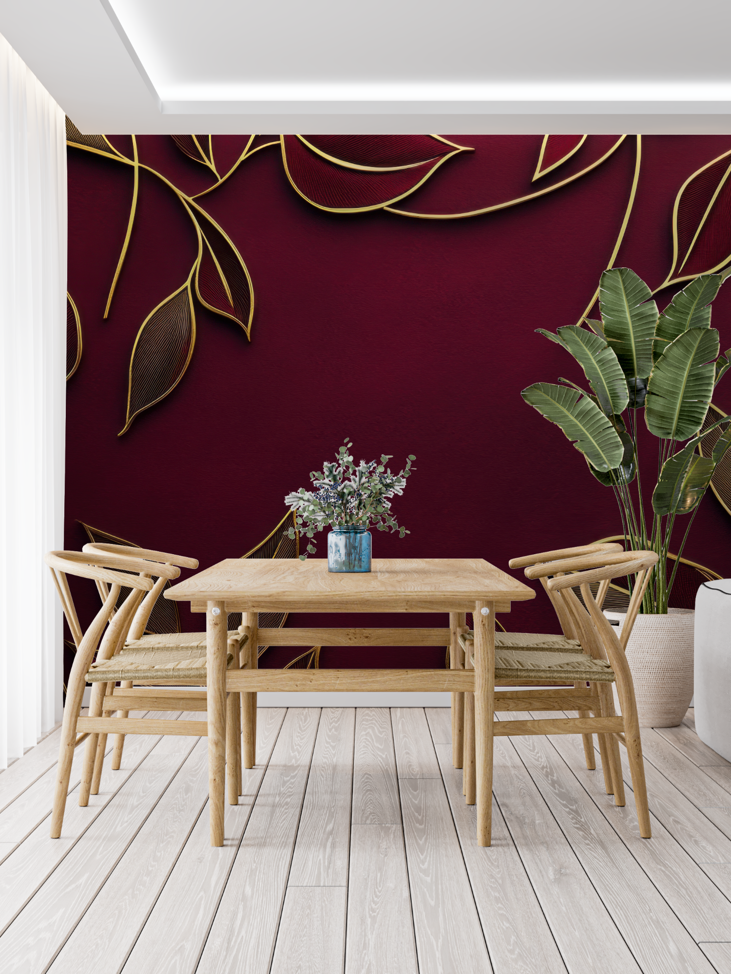 Burgundy and Gold Wallpaper | Murals Wallpaper