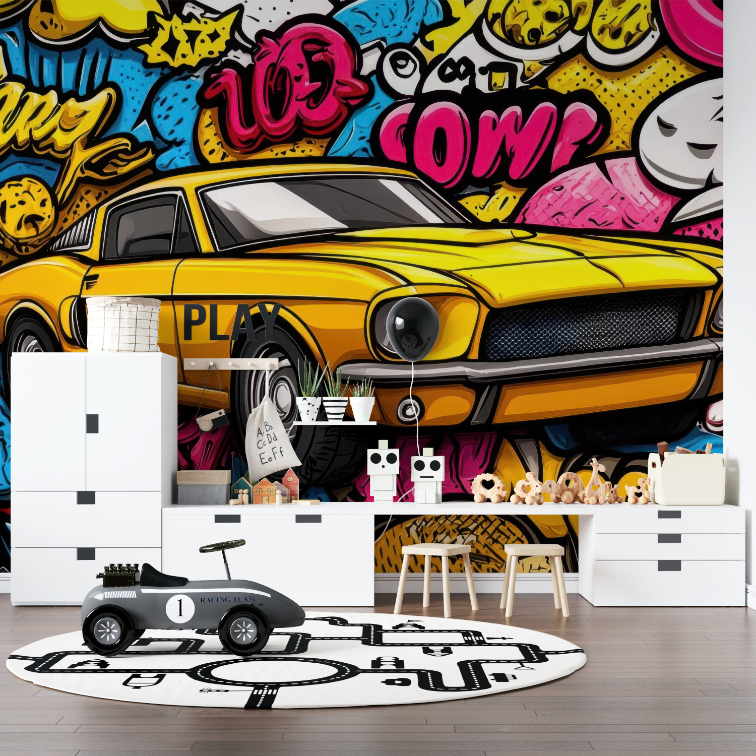Teen Graffiti Car Wallpaper | Murals Wallpaper