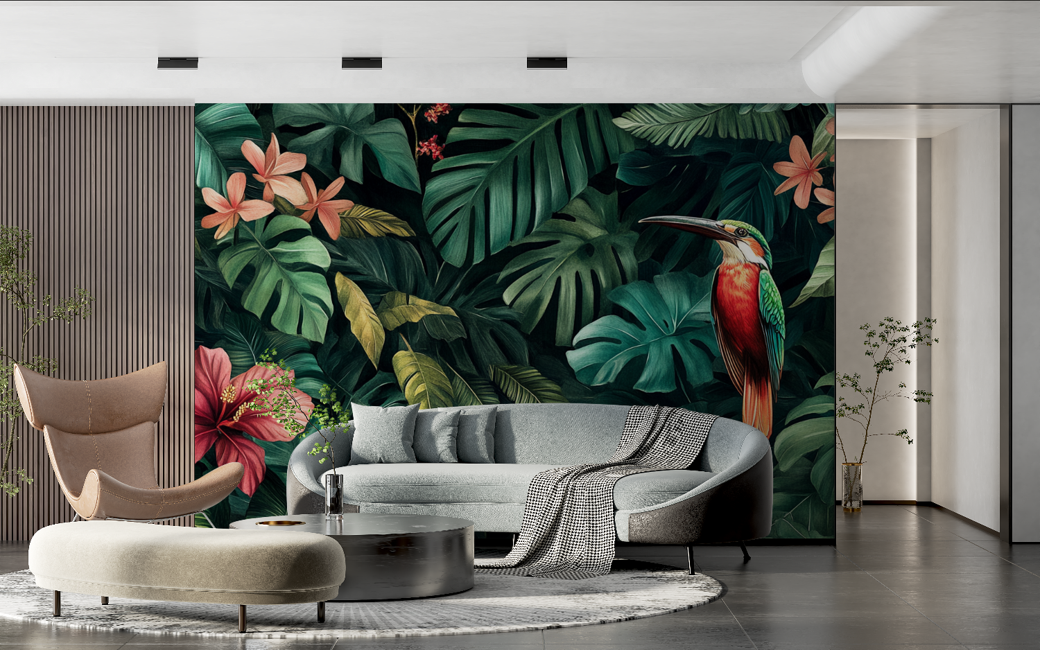 Exotic Jungle Watercolor Wallpaper | Murals Wallpaper