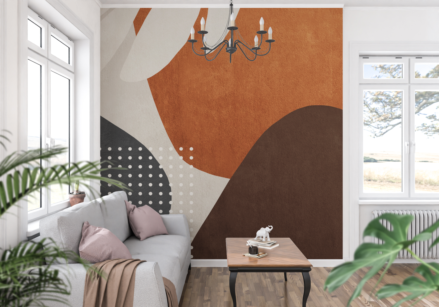 Terracotta Graphic Wallpaper | Murals Wallpaper