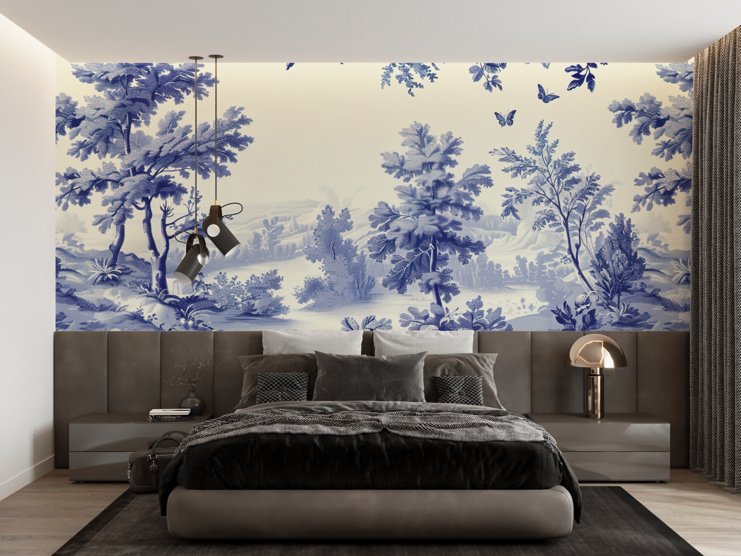 Toile De Jouy Wallpaper Print | Murals Wallpaper