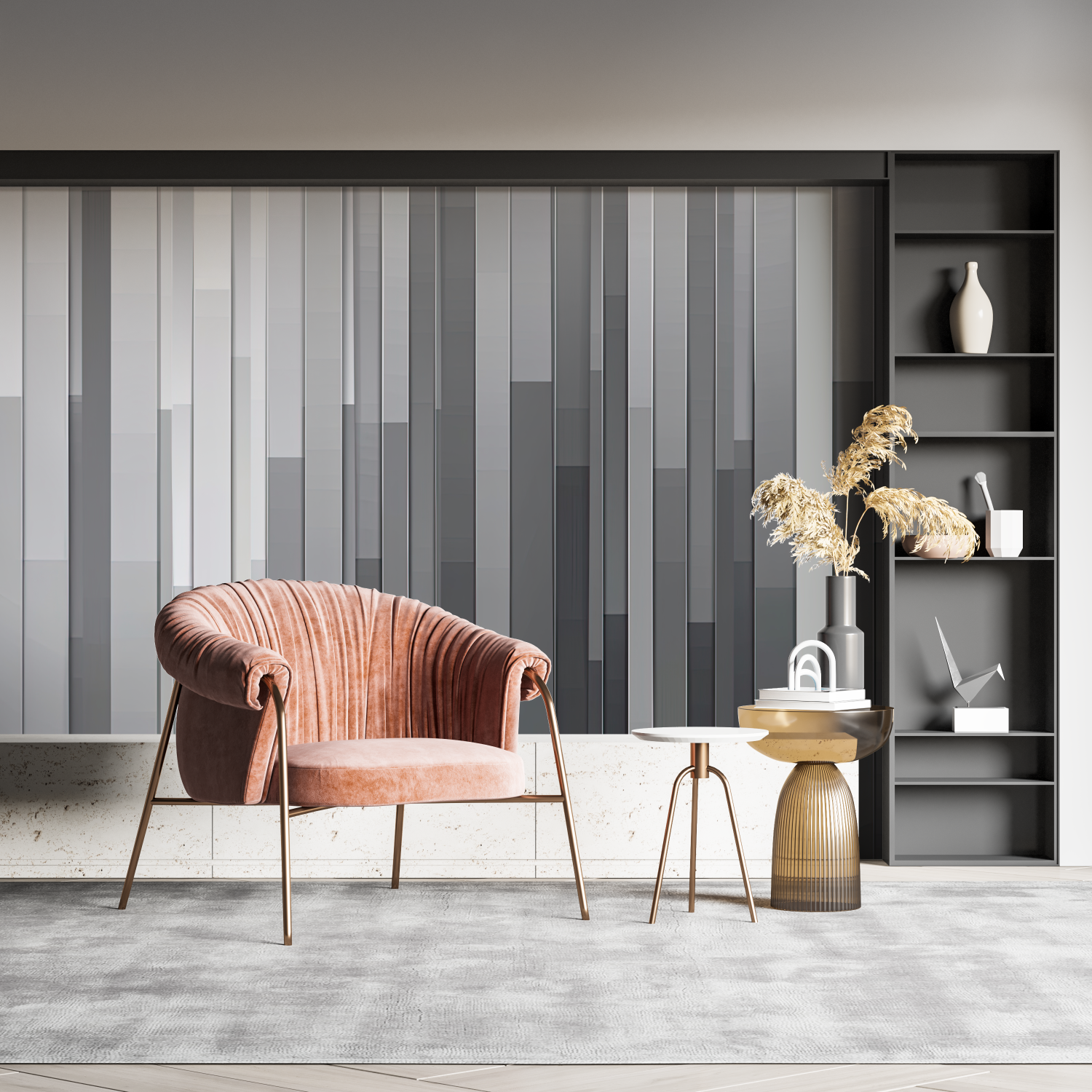 Gray Living Room Wallpaper | Murals Wallpaper