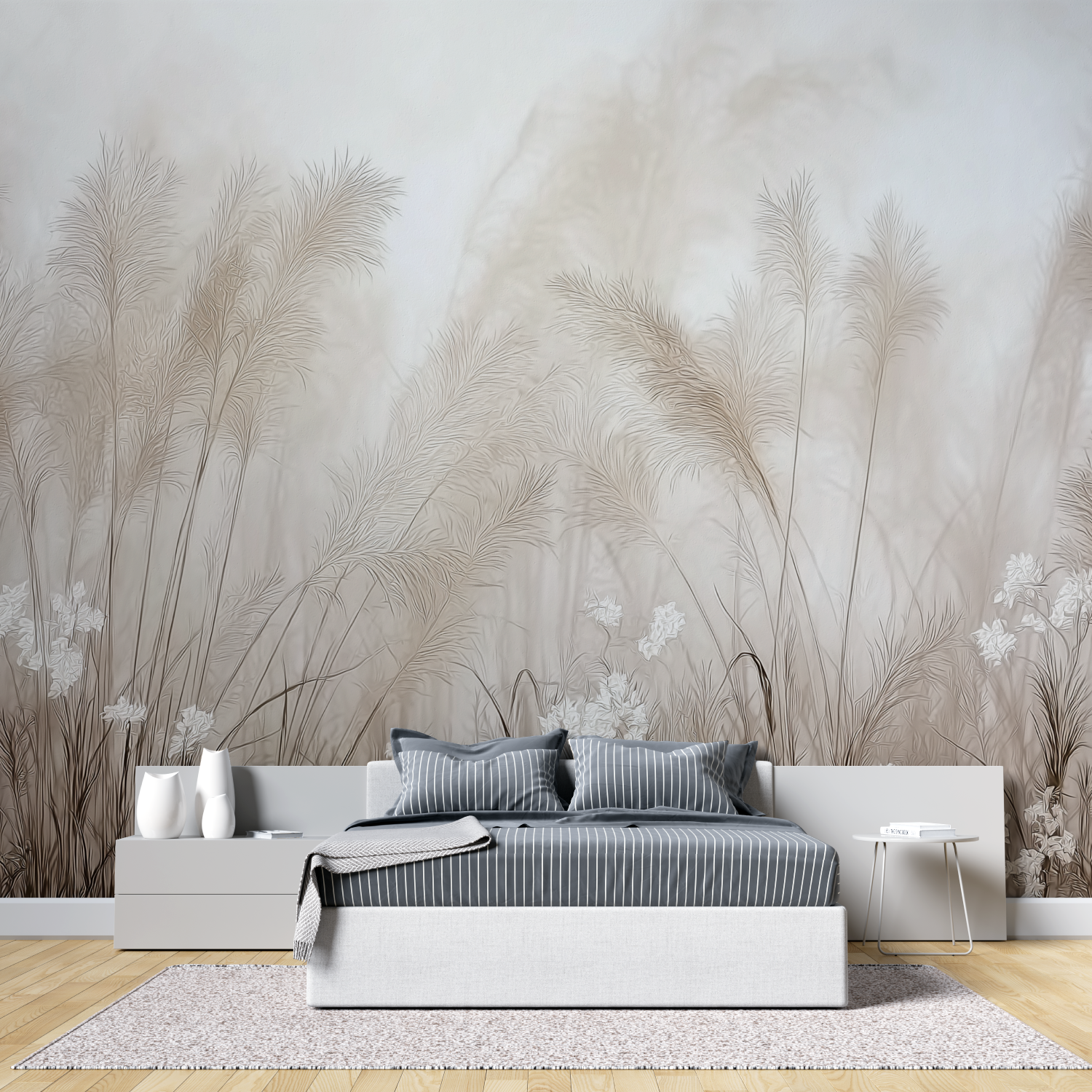 Mural Light Beige Foliage Wallpaper