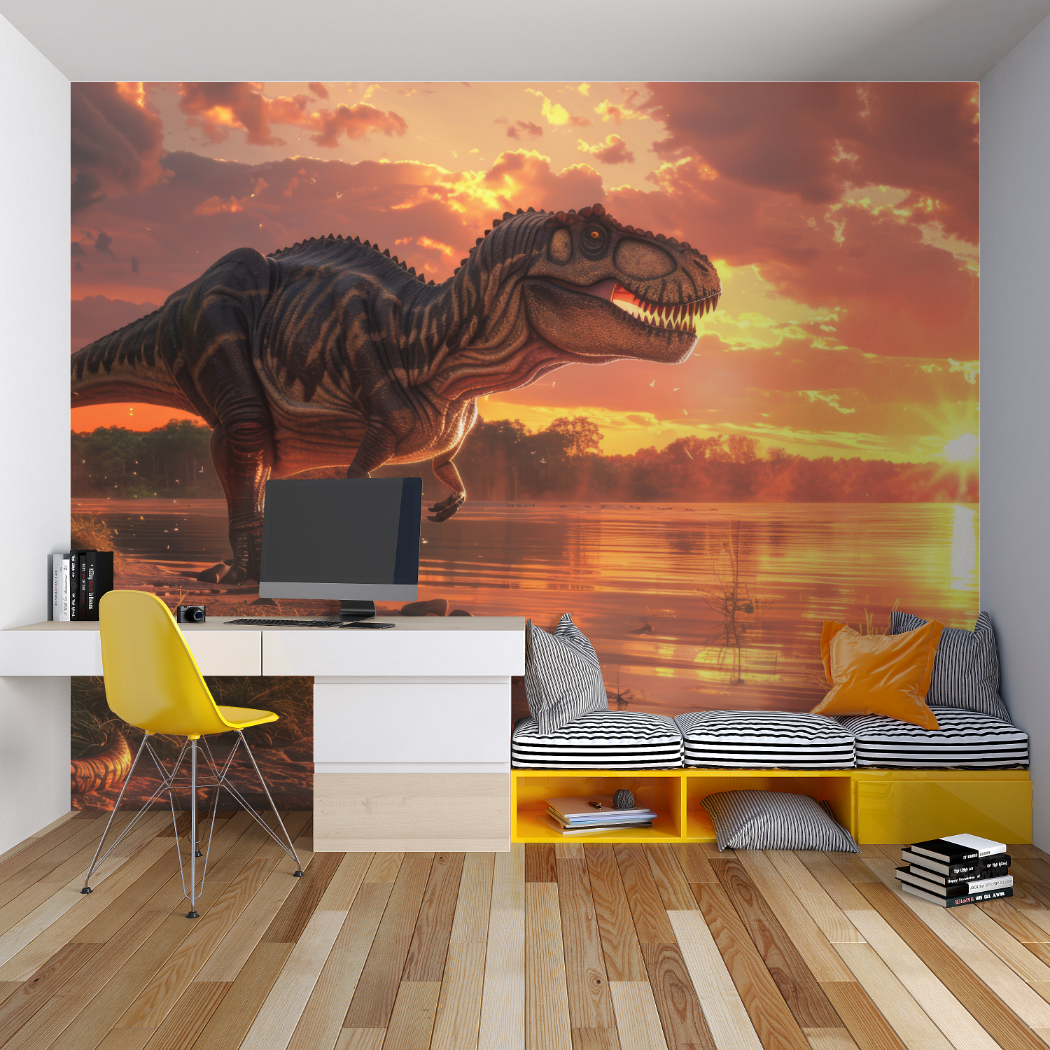 T-Rex Sunset Wallpaper | Murals Wallpaper