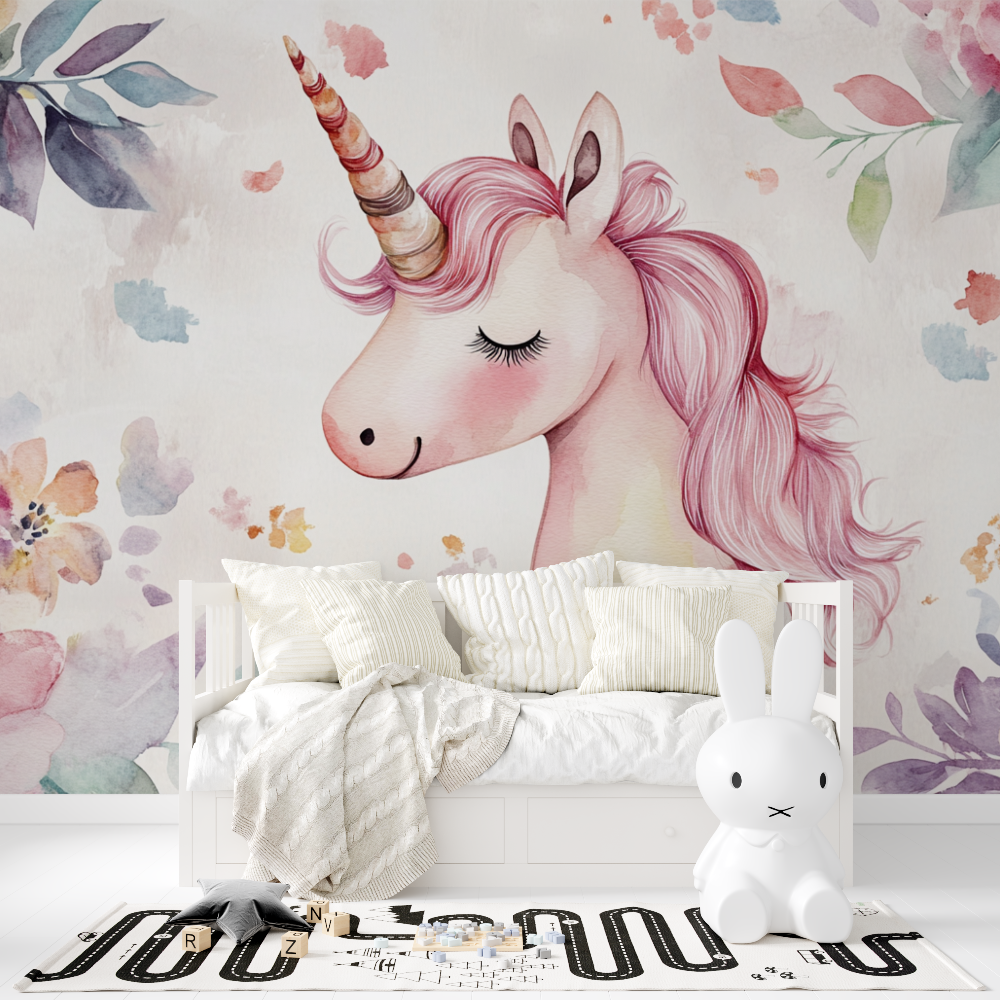 Happy Unicorn Wall Decor Wallpaper | Murals Wallpaper