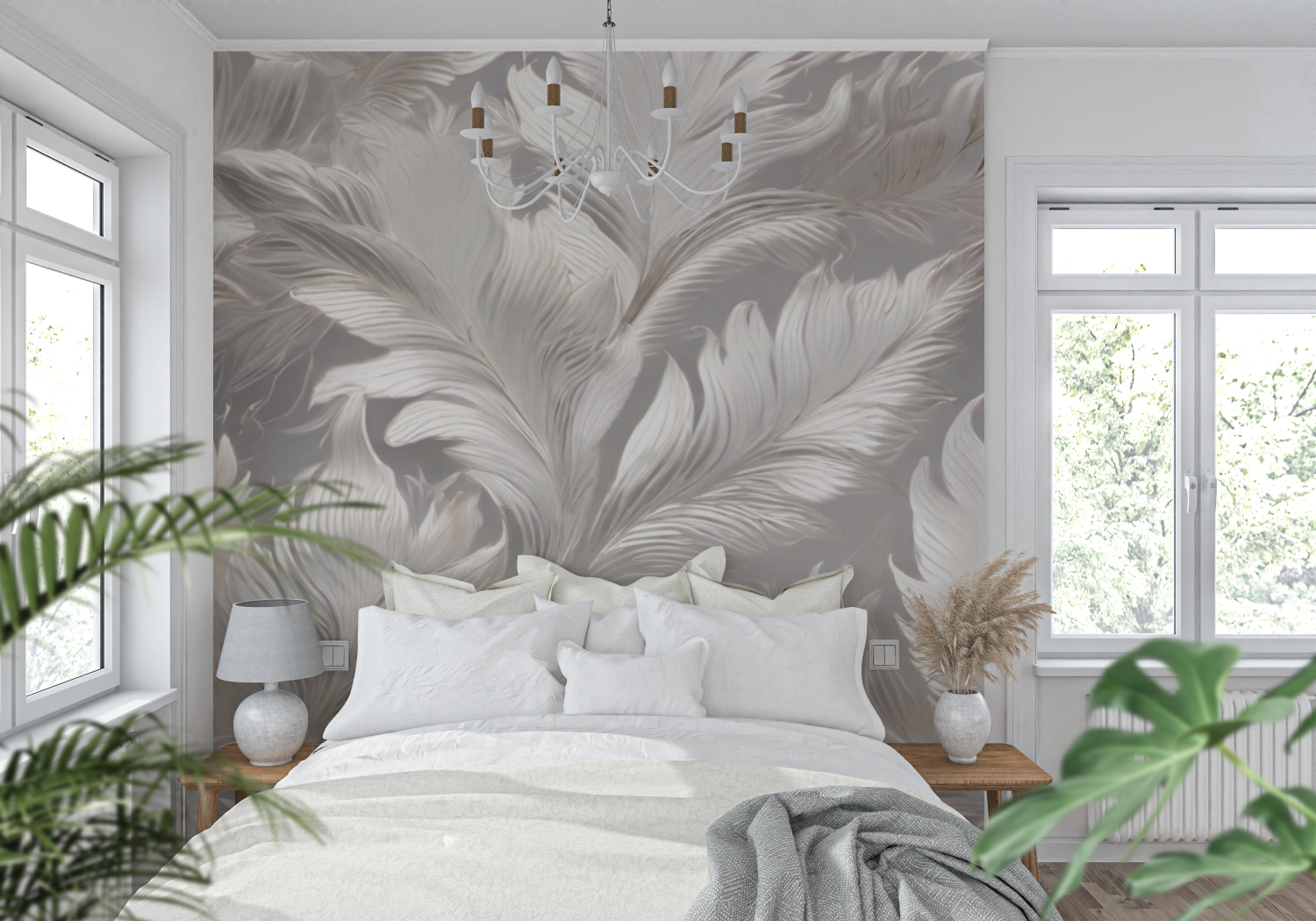 Gray Adult Bedroom Wallpaper | Murals Wallpaper