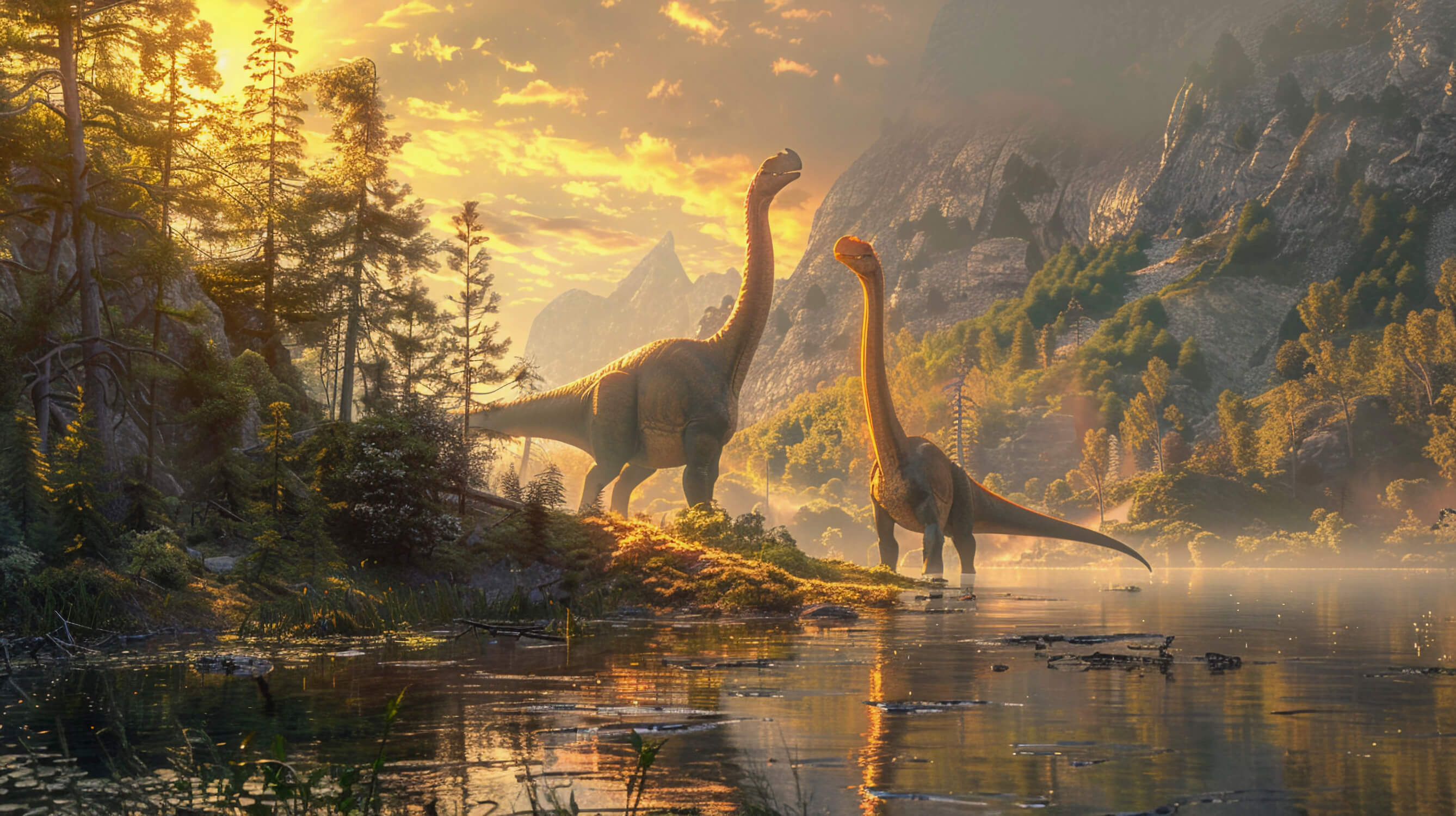 Dinosaur Lake Wallpaper | Murals Wallpaper