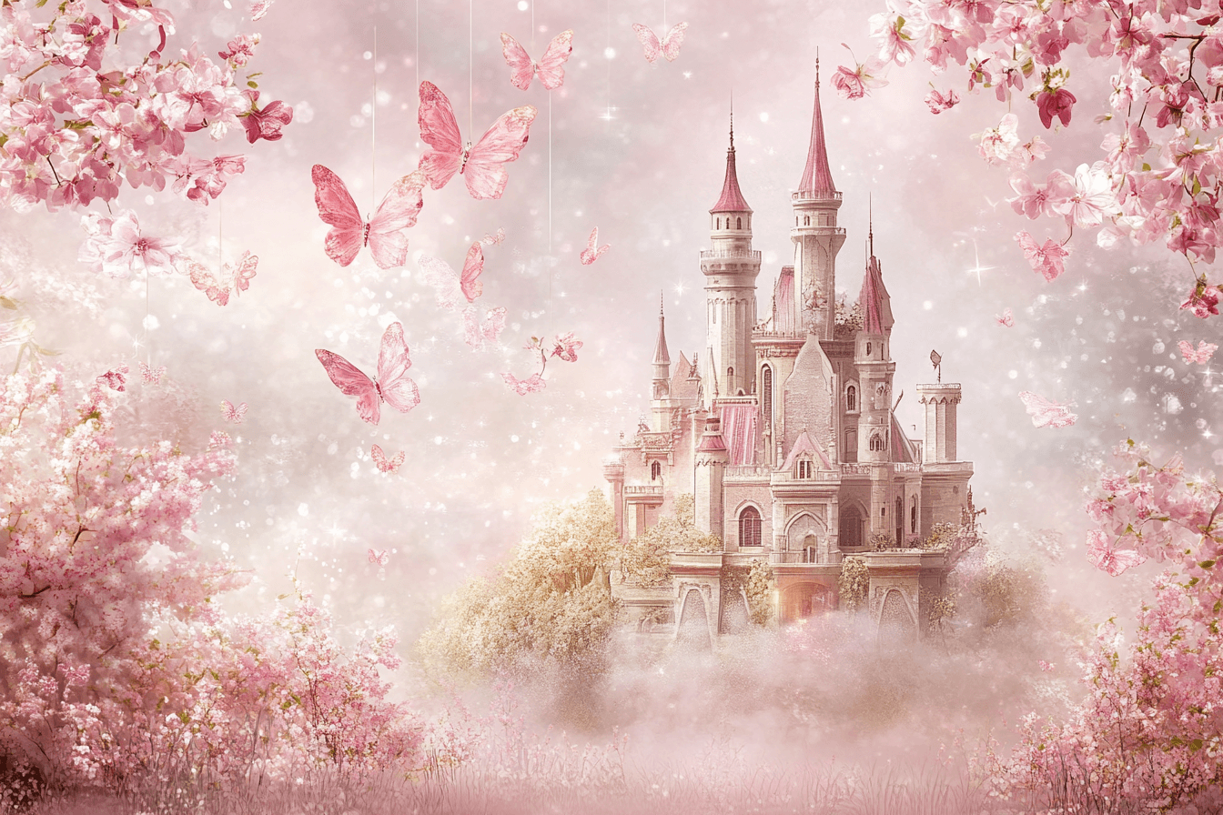 Princess Flower Sky and Castle Wallpaper | Murals Wallpaper