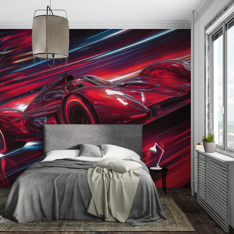 Gaming Red Car Mural Wallpaper | Murals Wallpaper