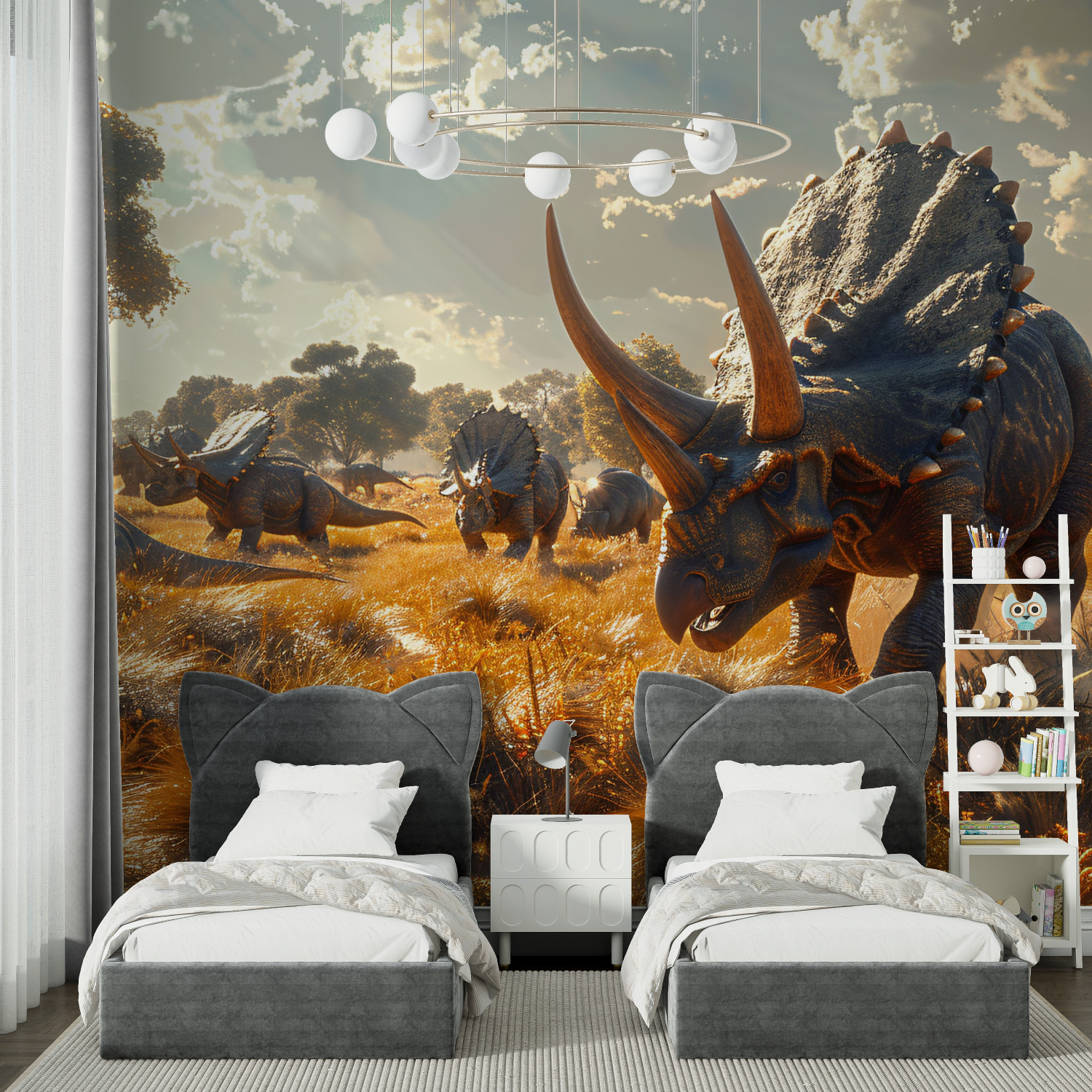 Triceratops Hunting Wallpaper | Murals Wallpaper