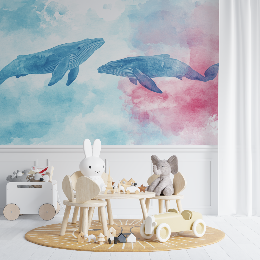 Pastel Whale Wallpaper | Murals Wallpaper