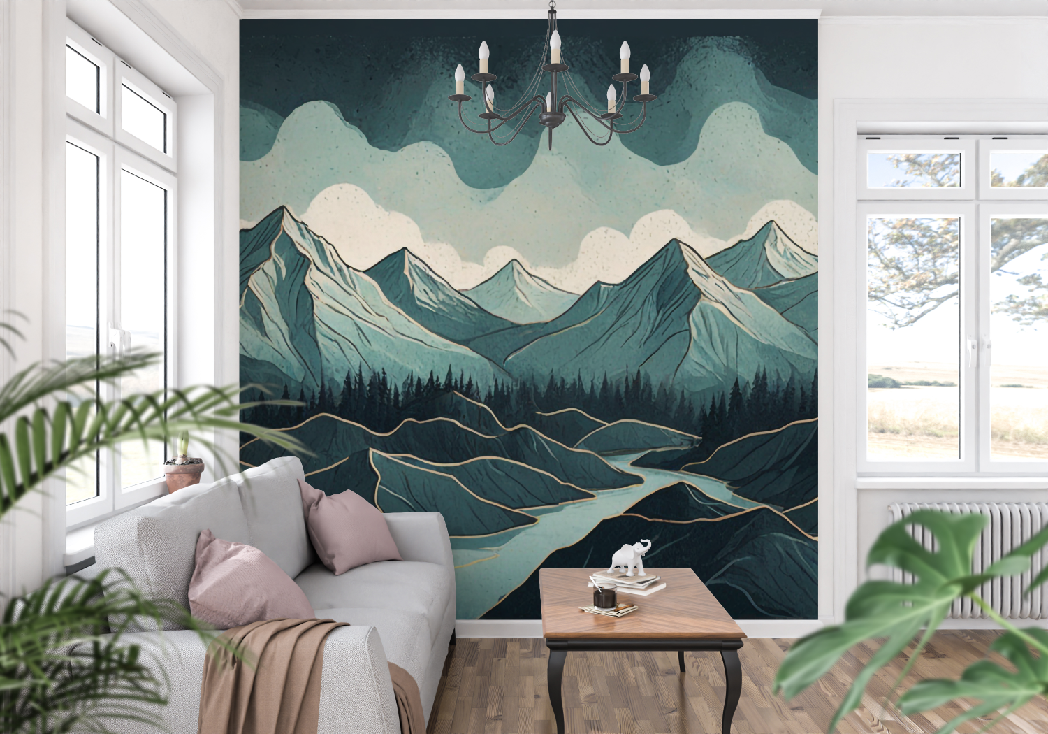 Mountain Design Wallpaper Mural | Murals Wallpaper