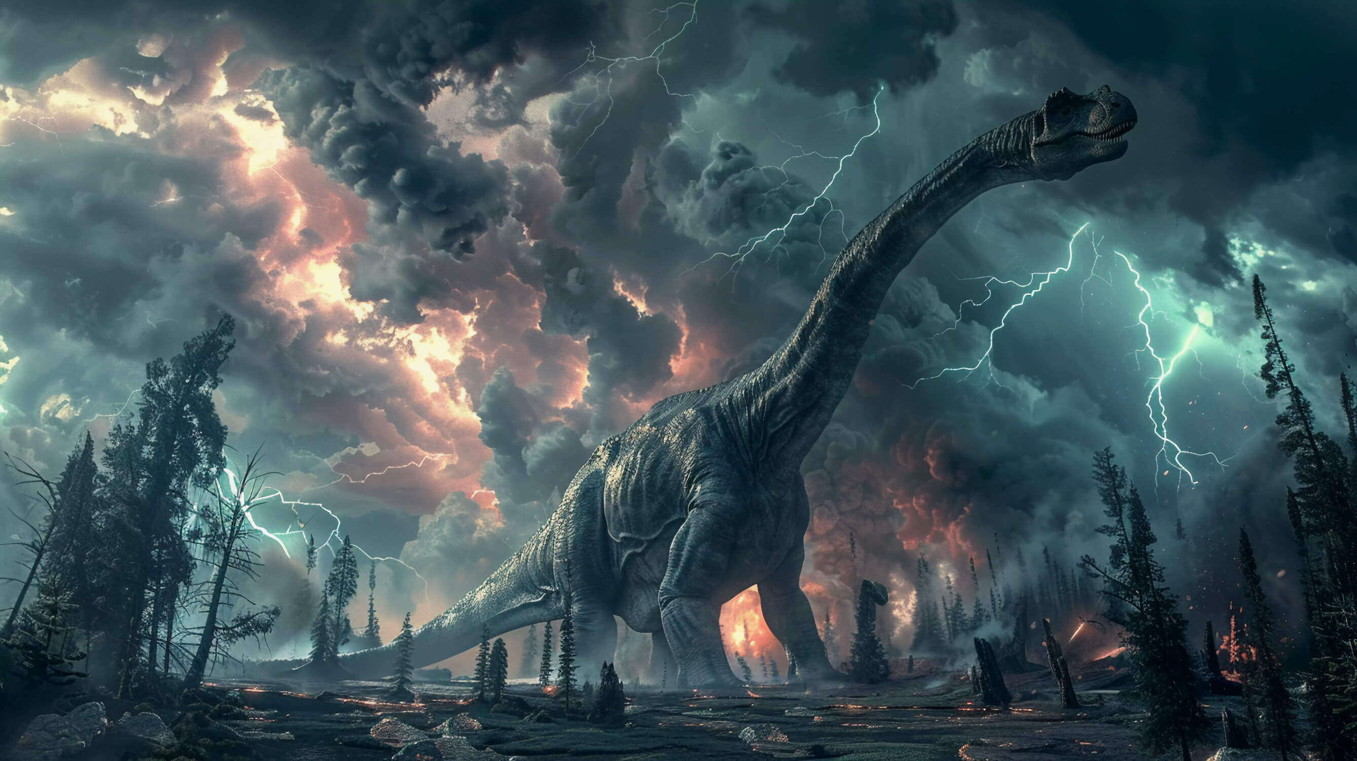 Dinosaur Design Lightning Wallpaper | Murals Wallpaper