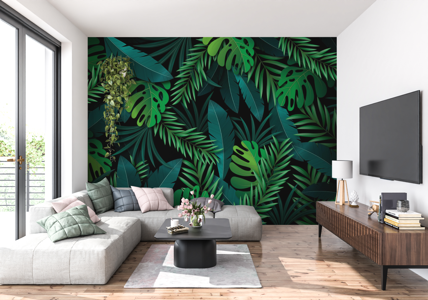 Black and Green Jungle Wallpaper | Murals Wallpaper