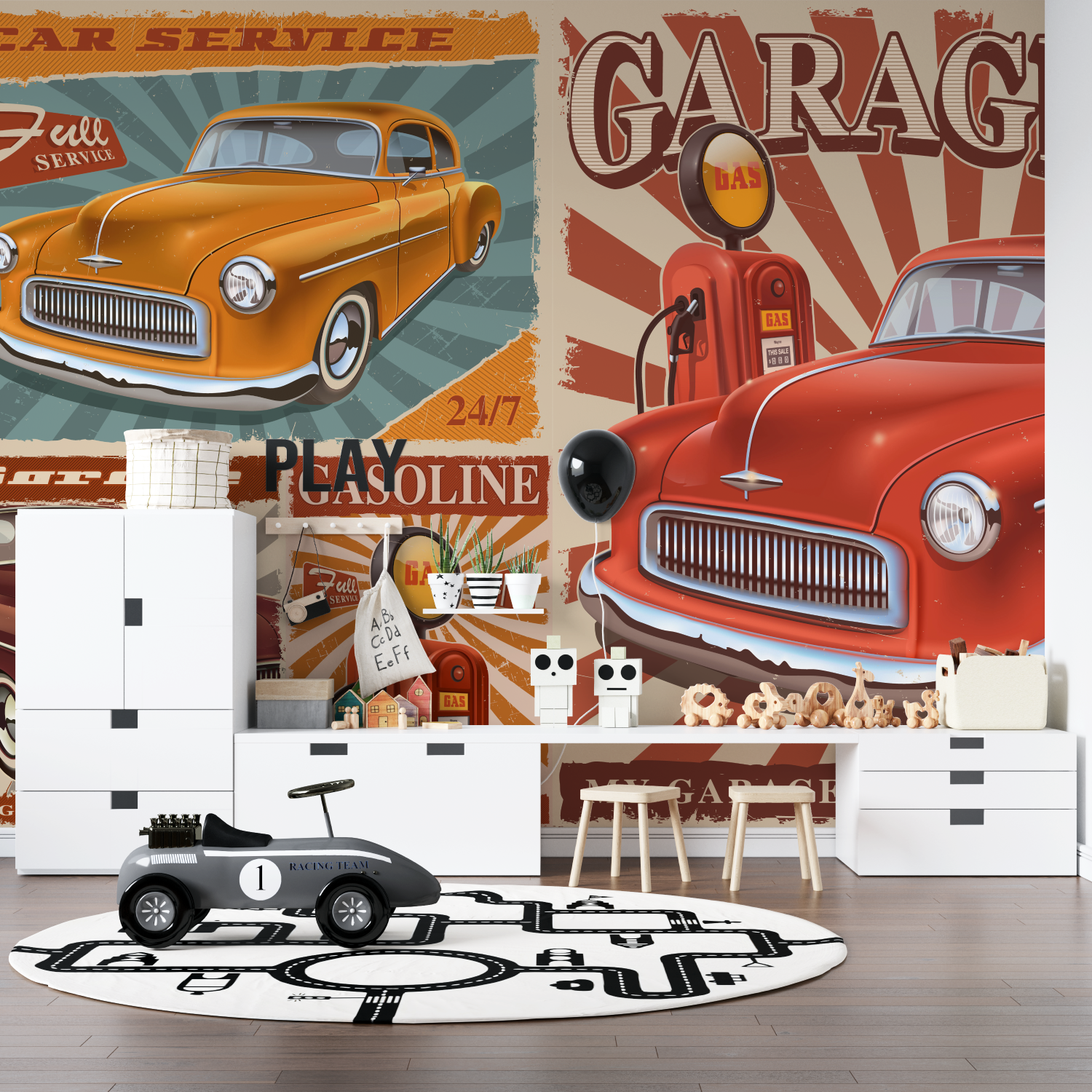 Retro-Auto-Tapete USA | Wandbilder