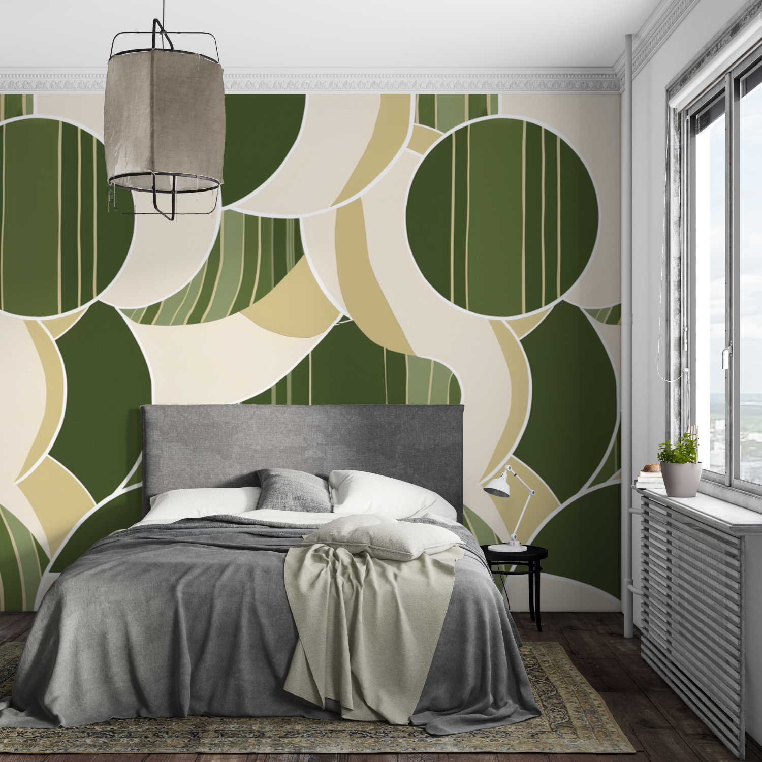 1970s Green Patterned Wallpaper | Murals Wallpaper