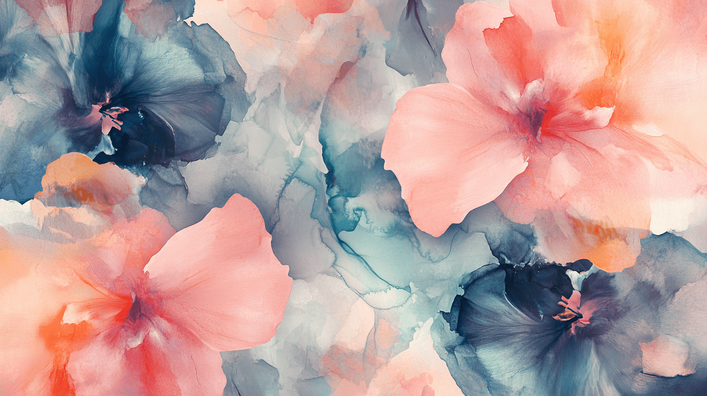 Watercolor Abstract Fluid Floral Petals Wallpaper | Murals Wallpaper