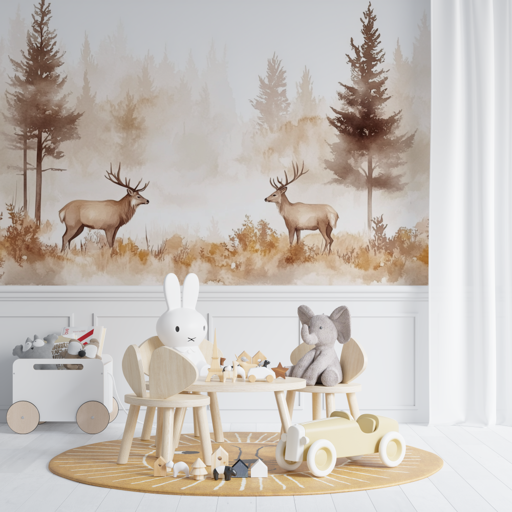 Deer in the Forest Wallpaper | Murals Wallpaper