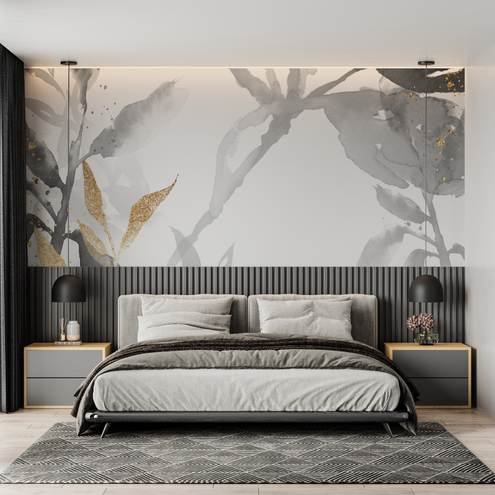 Gray and Gold Wallpaper | Murals Wallpaper