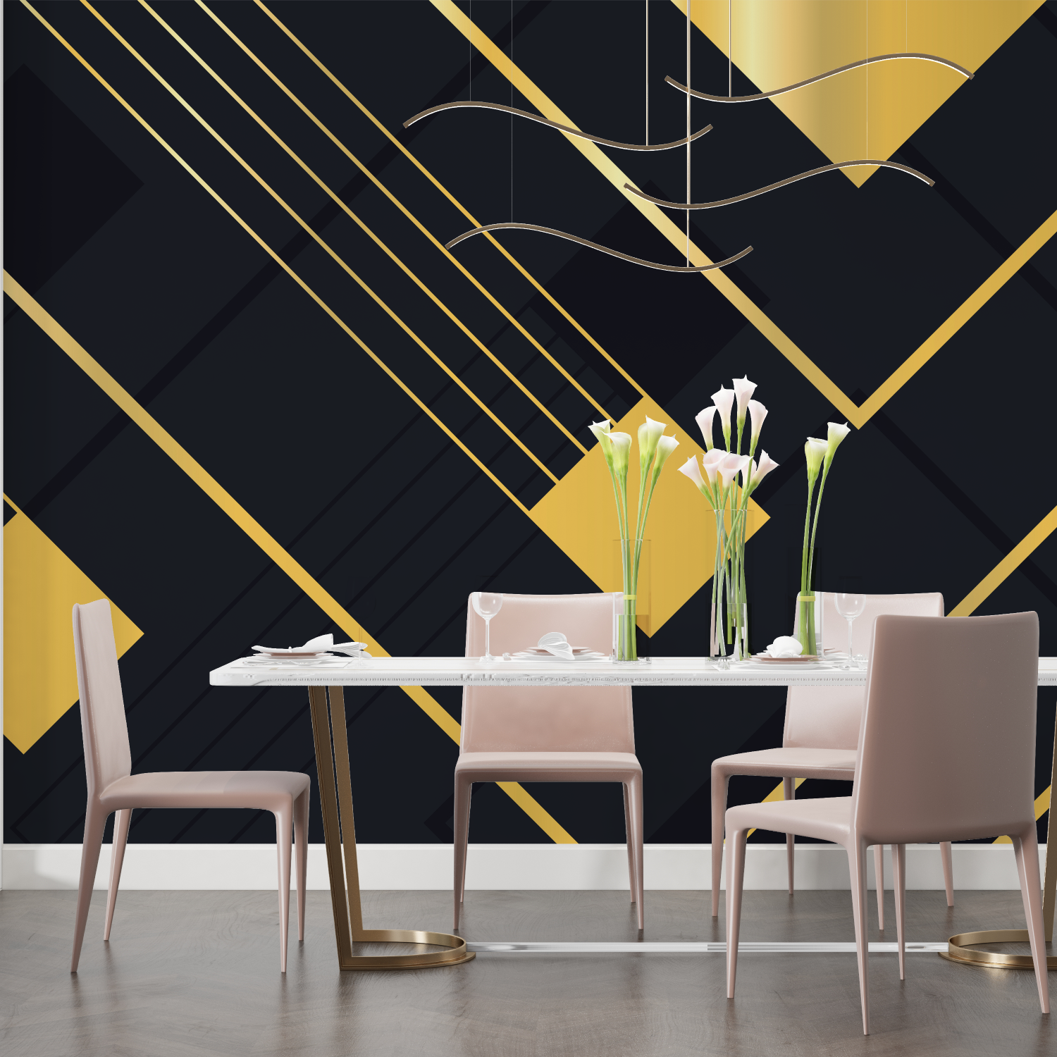 Black and Yellow Graphic Wallpaper | Murals Wallpaper