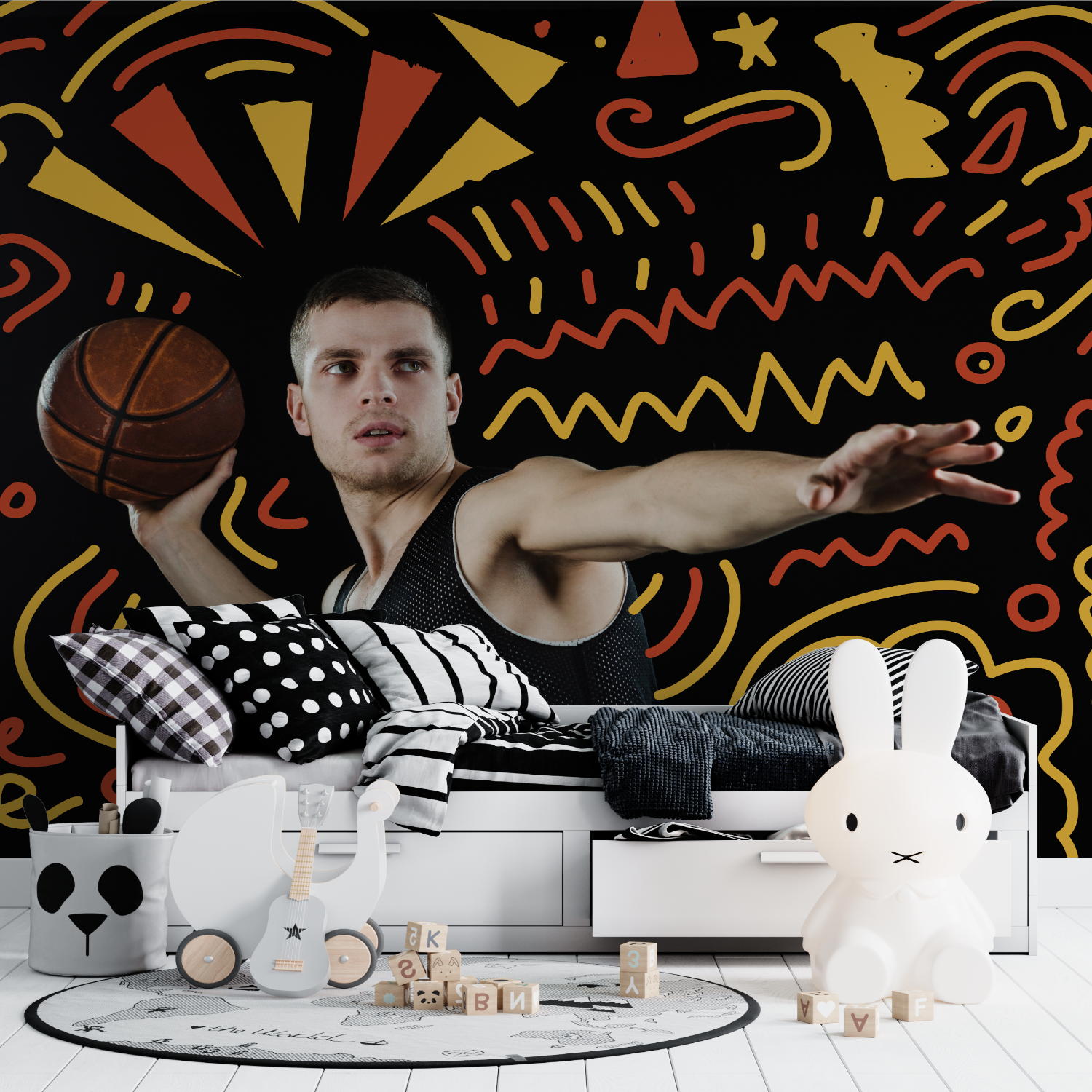 Sporty Teen Bedroom Wallpaper | Murals Wallpaper